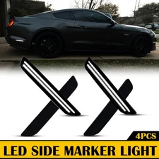 For 2010-2014 Ford 4PCS Mustang Front+Rear LED Side Marker Lamp Light Set White