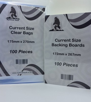 100 Comic Book Bags & 24pt Boards Set- Current Size - In Stock...New + Sealed
