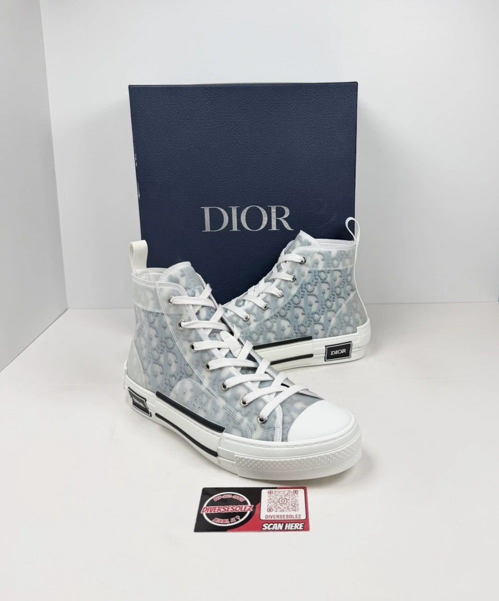 CHRISTIAN DIORLght Blue Oblique B 23 High Top Tennis Shoes size 43 New w/box Dior B23 High Trainers Blue Oblique Canvas Size 43 EU main image 4