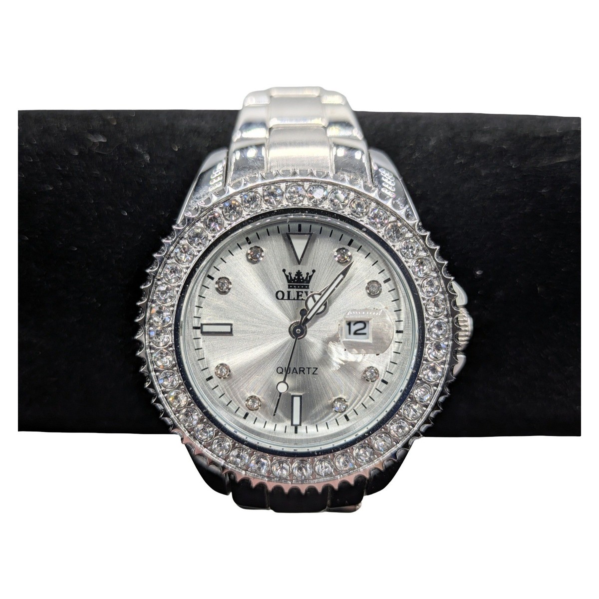 chinese dress ladies New Fashion Rhinestone Watches Women Luxury Brand Stainless Steel Brac –  SKDF Shirt main image 0