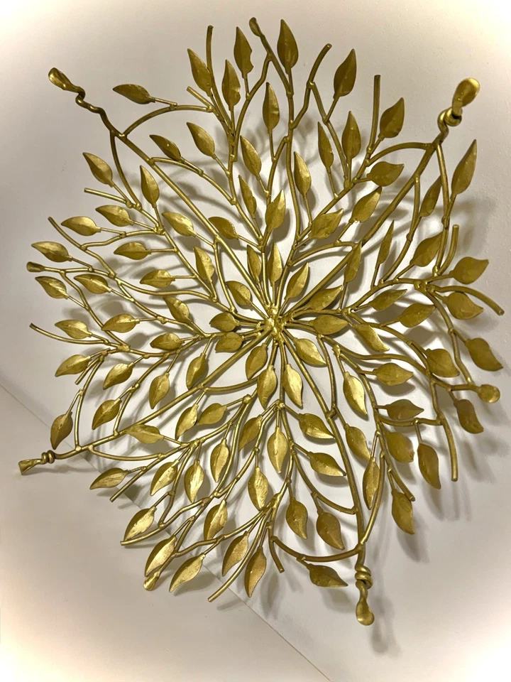 Винтажный французский страны золотистый металлический проволоки лист декоративная чаша ветви XL РЕДКАЯ - Изображение 3 из 4