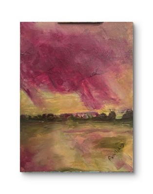 Landscape 11x14 Abstract Impression Original Fine Art Canvas, One Of A Kind