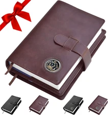 Double AA Big Book Cover & 12 Steps & 12 Traditions | Plain/Coin Pocket/Brown