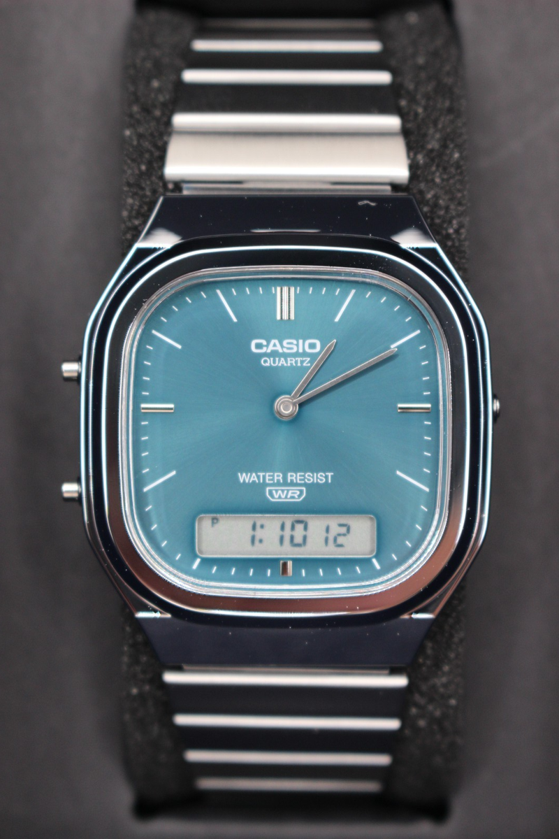 CASIO AQ-240E-3AJF Classic Series Digital Analog Watch Green Retro