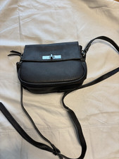 Charming Charlie Black Pebbled Crossbody Bag Zip Closure with Strap