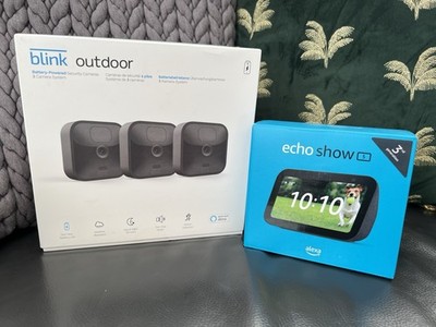 Blink Outdoor 3 Kamerasystem + Amazon Echo Show 5 (3. Gen) - Nagelneu Versiegelt 