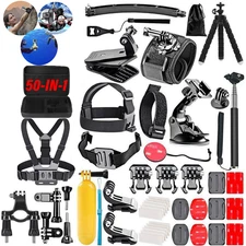 50 PCS Accessories For Gopro 13 12 11 10 9 8 7 6 Bundle Chest Head Mount Biking