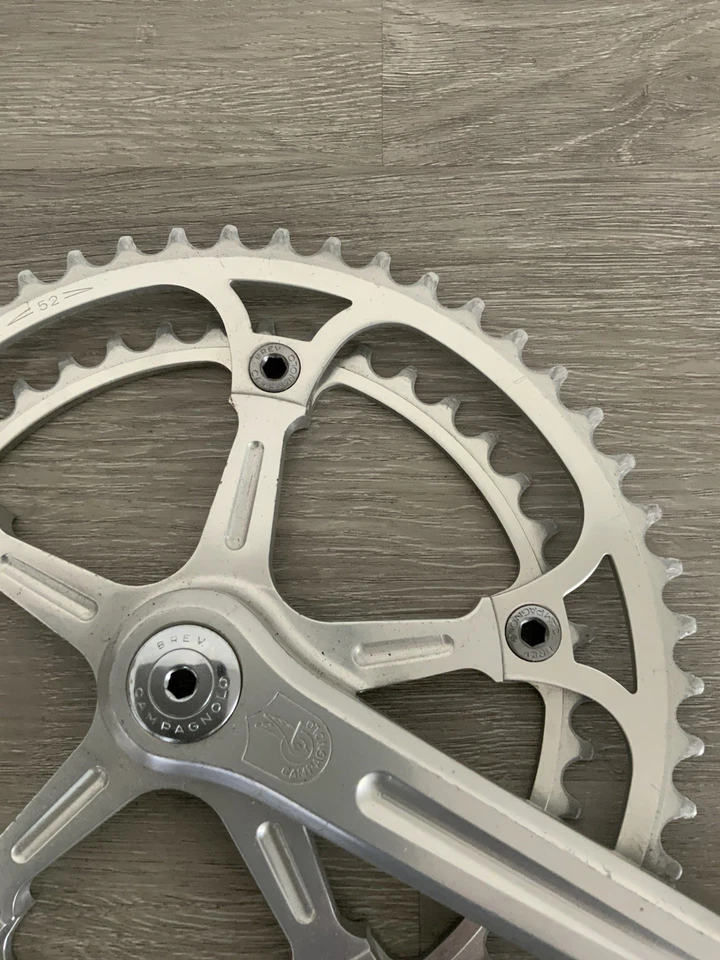 CAMPAGNOLO SUPER RECORD CRANKSET DOUBLE 52-42 TOOTH 170 MM ARMS RECORD CAPS - Image 3 of 4