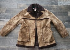 Vintage 70s Wiman Sherpa Lined Rancher Western Jacket Womans Large Made In USA