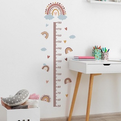 Bunte PVC Höhentabelle Wandtattoo Aufkleber für Wohnzimmer Dekoration