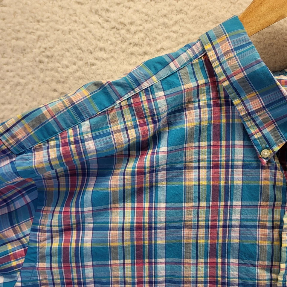 Ralph Lauren Blue Label Classic Fit Button Shirt Mens 3XL 3XLT Blue Plaid Pony - Image 3 of 4