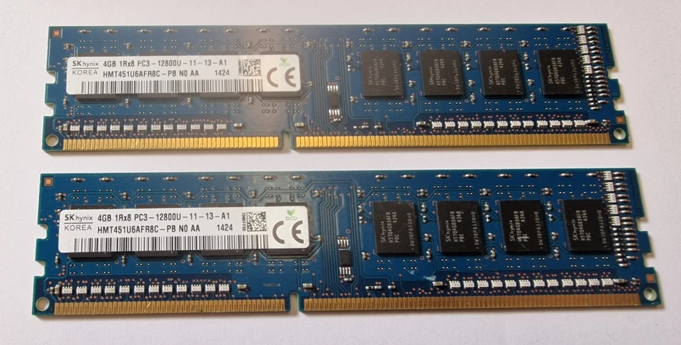 hynix HMT451U6AFR8C‑PB 4 GB DDR3‑1600 CL11 – 2x 4 GB Modul 240 Pin #B-462-01