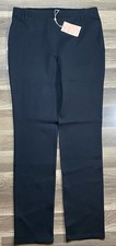 Quince Pants Women's Large Black Stretch Ponte Straight Leg Dress Trouser NEW