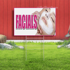 FACIALS spa beauty shop Indoor Outdoor Yard Sign with metal stakes