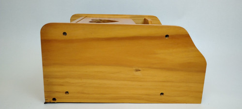 Handmade Wooden Hand Kitchen Towel Wall Storage Cabinet w/Rail Heart Cut-out 13" - Picture 8 of 16