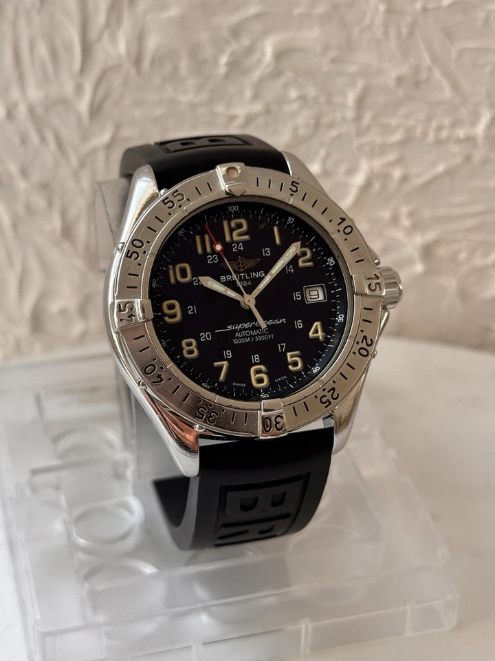 Vintage BREITLING COLT SUPEROCEAN 1000M Diver Automatic Wristwatch 1990’s A17040 - Image 2 of 4