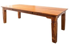 Kolonialstil Esstisch m. Schublade 200x100 Esszimmertisch Akazienholz hell