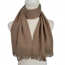 Vintage Woodward & Lothrop 100% Merino Wool Fringed Scarf Western Germany Unisex