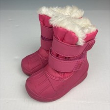 Cat Jack Baby Girl Size 6 Winter Snow Boots Bright Pink Faux Fur Outdoor Warm