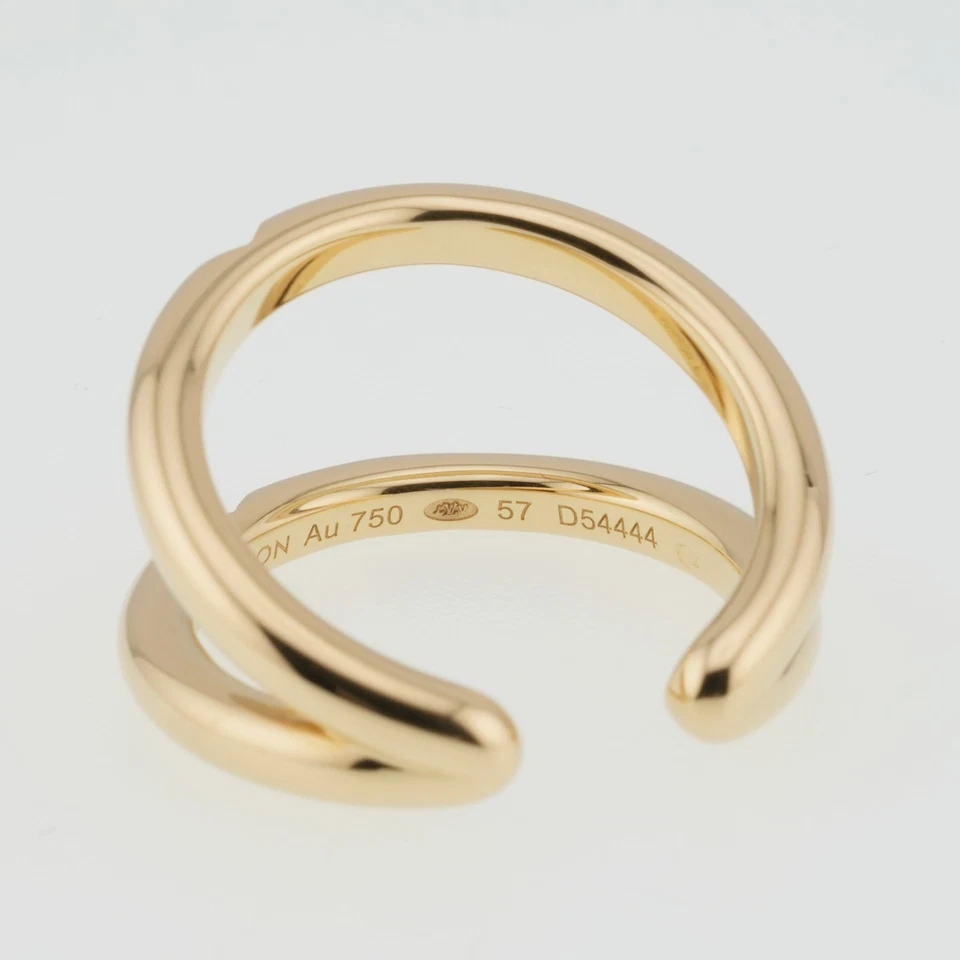 Anillo al revés Louis Vuitton oro amarillo 18k LV voltios talla EU 57 US 8 Foto 3 de 4