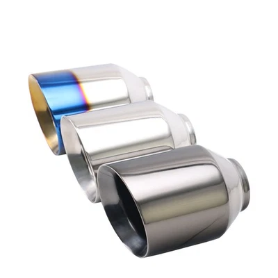  Universal 2.5'' inlet 4'' 4.5'' outlet Exhaust End Tips Muffler Tip Blue Black - Bild 1 von 4