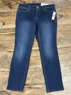 Christopher & Banks Tapered Shaped Fit Mid-Rise Denim Jeans Size 2P New 