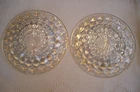 Vintage Depression Jeannette Glass Cubist 6" Plates ~ Set of 2 ~