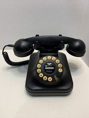 Grand Phone FLASH REDIAL Vintage  BLACK Touch Button Retro 1950's Style Tested!