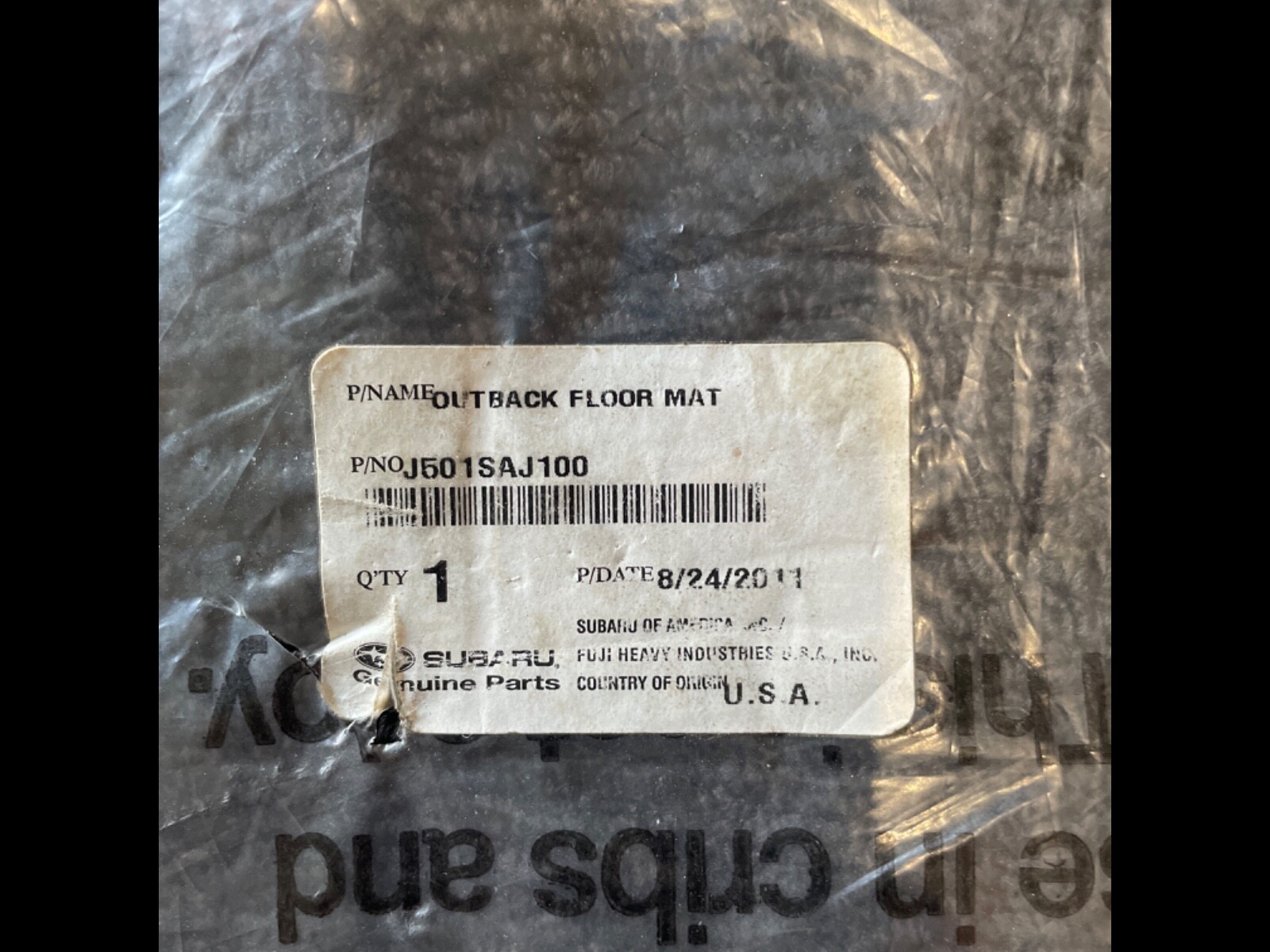 OEM 20102014 Subaru Legacy Outback All Weather Floor Mats Rubber NEW