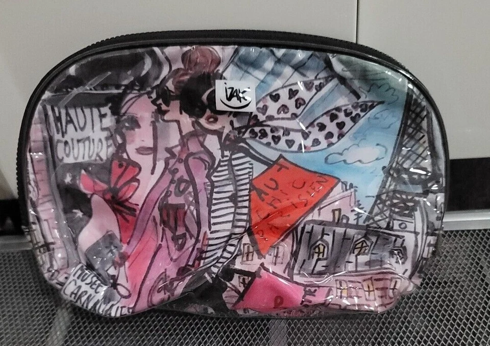IZAK HAUTE COUTURE CHIC PARISIEN FASHION GIRL COSMETIC MAKEUP ZIPPERED BAG - Image 2 of 4