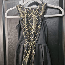 Weissman NWOT intermediate child dance costume black gold lyrical contemporary