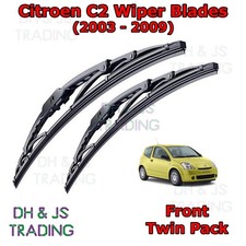 Image of (03-09) Citroen C2 Front Wiper Blades Window Windscreen Set 24" 18" Wipers