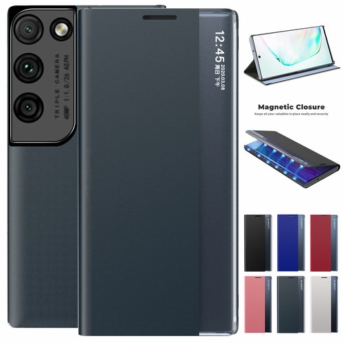 Funda con soporte de cuero magnético para Samsung Galaxy S23 S22+ S21 S20 Note Smart View - Imagen 2 de 30