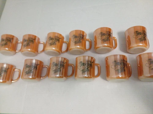 Fire King Peach Lustre Tom & Jerry 12 Mugs