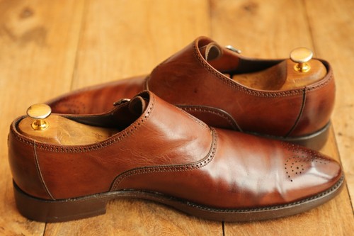 Ermenegildo Zegna XXX Tan Brown Leather Monk Shoes UK 9.5 EE US 10.5 EU 43.5 - Picture 6 of 12
