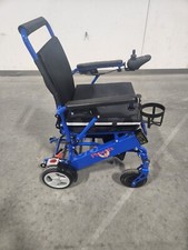 Phoenix Portable Folding Lightweight Electric Wheelchair with accessories - Blue