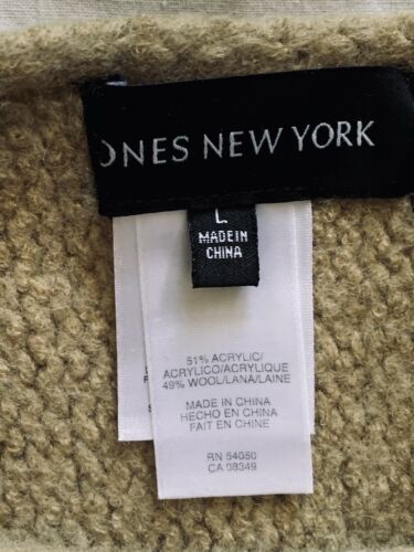 Jones New York Crop Poncho Cape Topper Size Large Camel Tan Wool Blend Lagenlook - Picture 2 of 10