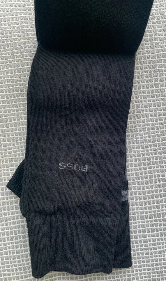 New with Tags Authentic Hugo Boss Logo Dress Socks Black 2 pairs Large - Image 2 of 4