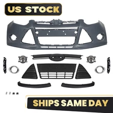 Front Bumper Cover Assembly Kit W/Fog Light Cover For 2012-2014 Ford Focus