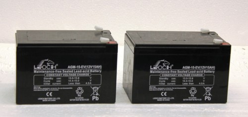 3 x LEOCH 12V 15Ah / 12AH 14ah Batteries for Powabyke & Sakura Electric Bikes