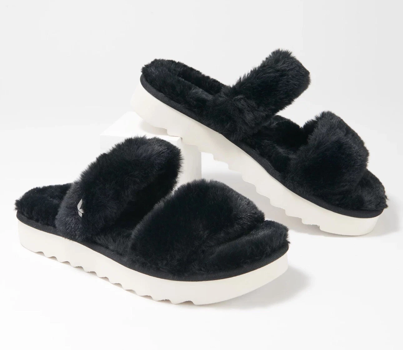 KOOLABURRA di UGG Fuzz On slide in pelliccia sintetica nera taglia 10