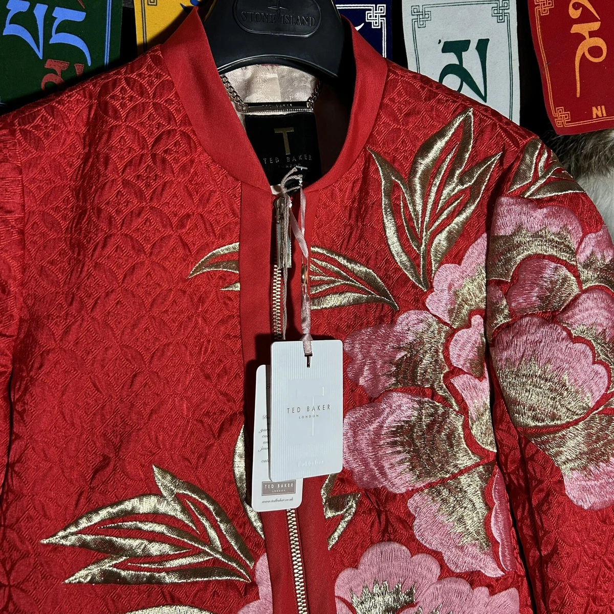 Ted baker red bomber jacket sale
