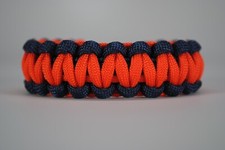 550 Paracord Survival Bracelet Cobra Navy Blue/Safety Orange "Made in the USA"
