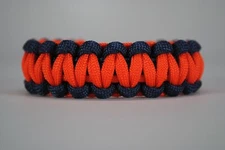 550 Paracord Survival Bracelet Cobra Navy Blue/Safety Orange "Made in the USA"