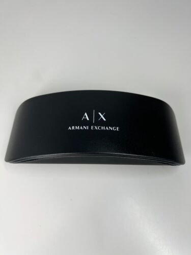 Armani Exchange AX sun glasses eye glasses case clamshell hard black storage - Picture 1 of 9
