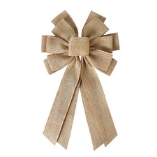 Burlap Bow Natural Burlap Wreath Bow Large Rustic Jute Bows Decorative Bows C...