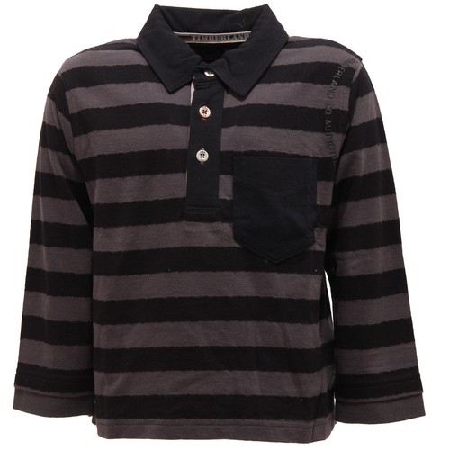 757T polo bimbo TIMBERLAND nero/grigio manica lunga polo long sleeve kid |  eBay