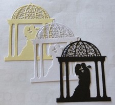 BRIDE GROOM IN GAZEBO Die-Cuts 3pc Wedding Ceremony Married Love Reception