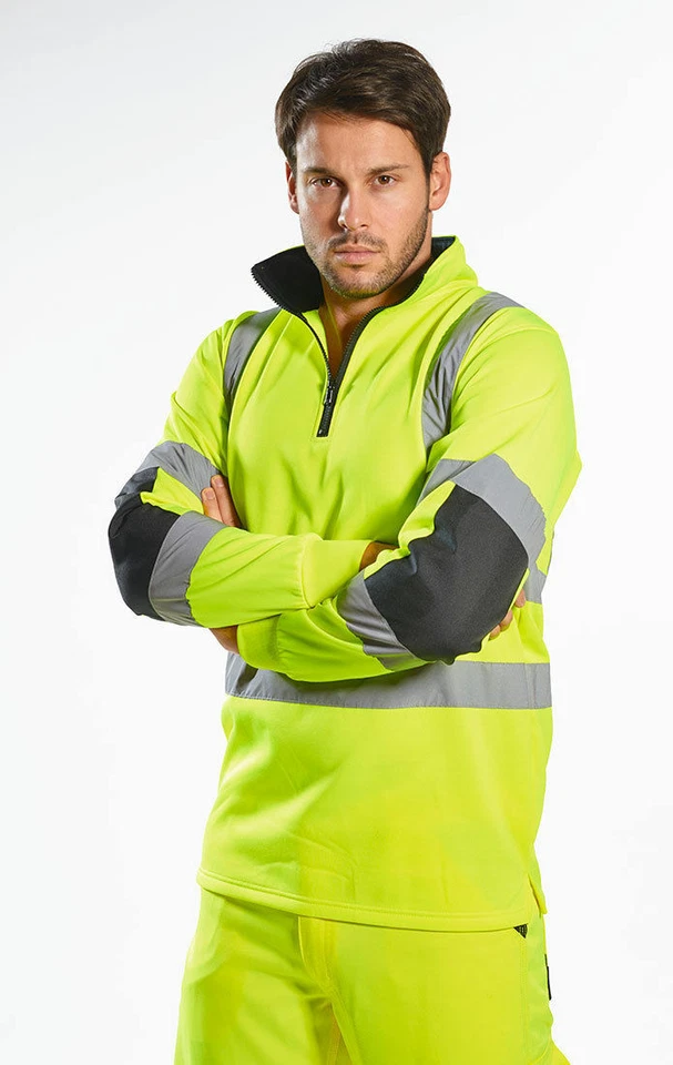 Portwest B308 Xenon Hi-Vis Polycotton Rugby Shirt with Relfective Tape ANSI - Image 3 of 4