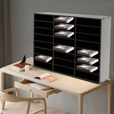 PVC Literature Organizer Desktop File Sorter Wear-resistant Display Stand Black